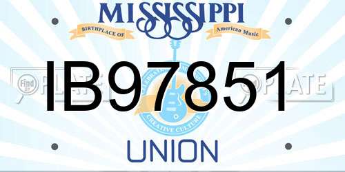 IB97851 Mississippi License Plate