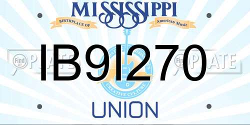 IB9I270 Mississippi License Plate