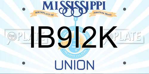 IB9I2K Mississippi License Plate