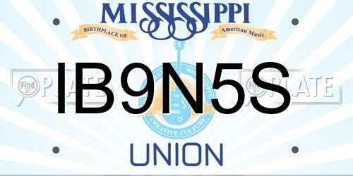 IB9N5S Mississippi License Plate
