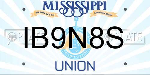 IB9N8S Mississippi License Plate