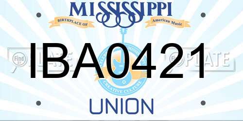 IBA0421 Mississippi License Plate