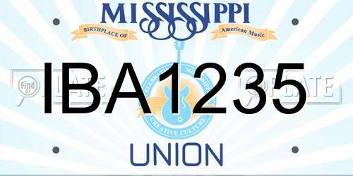 IBA1235 Mississippi License Plate