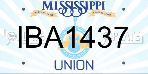 IBA1437 Mississippi License Plate