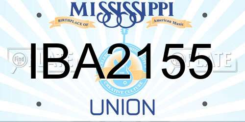 IBA2155 Mississippi License Plate