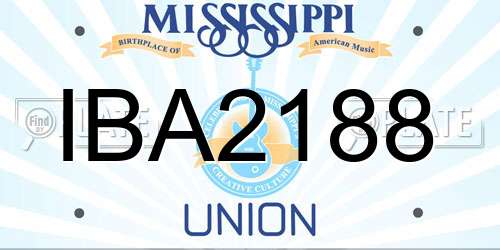 IBA2188 Mississippi License Plate