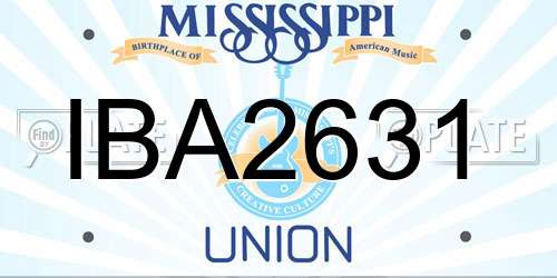 IBA2631 Mississippi License Plate
