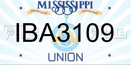 IBA3109 Mississippi License Plate