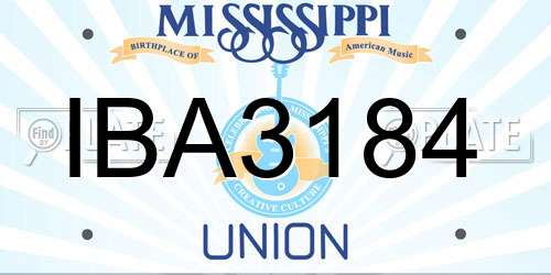 IBA3184 Mississippi License Plate