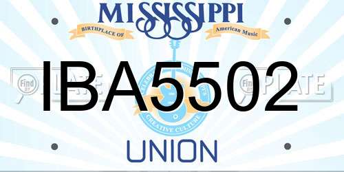 IBA5502 Mississippi License Plate