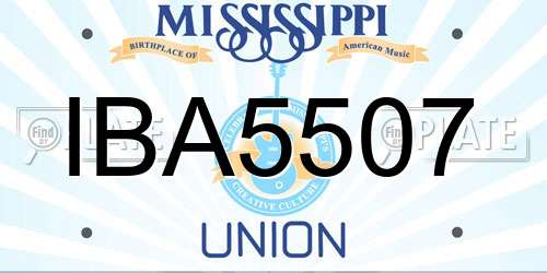 IBA5507 Mississippi License Plate