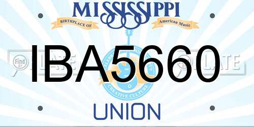 IBA5660 Mississippi License Plate