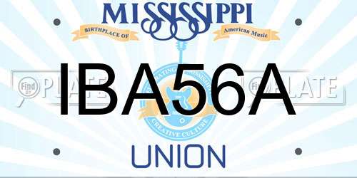 IBA56A Mississippi License Plate