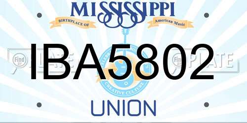 IBA5802 Mississippi License Plate