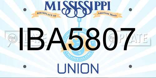 IBA5807 Mississippi License Plate