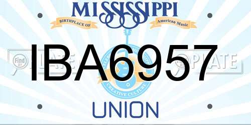 IBA6957 Mississippi License Plate