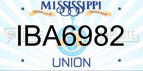 IBA6982 Mississippi License Plate