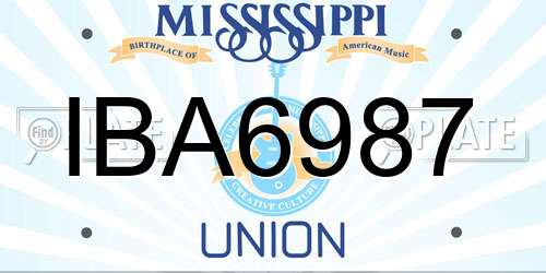 IBA6987 Mississippi License Plate