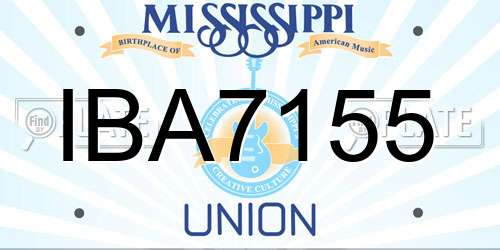 IBA7155 Mississippi License Plate
