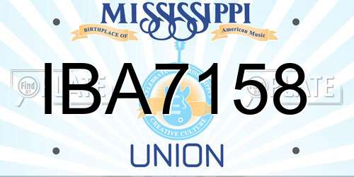 IBA7158 Mississippi License Plate