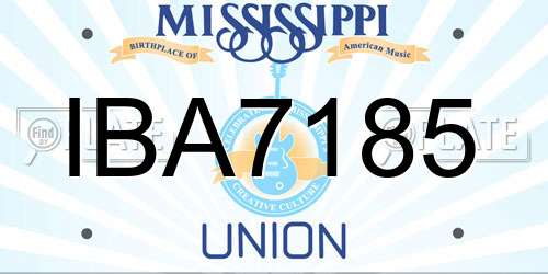 IBA7185 Mississippi License Plate