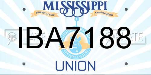 IBA7188 Mississippi License Plate