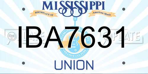 IBA7631 Mississippi License Plate