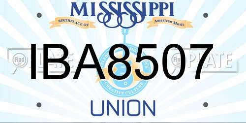 IBA8507 Mississippi License Plate