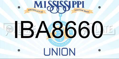 IBA8660 Mississippi License Plate