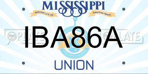 IBA86A Mississippi License Plate