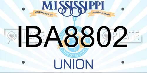 IBA8802 Mississippi License Plate