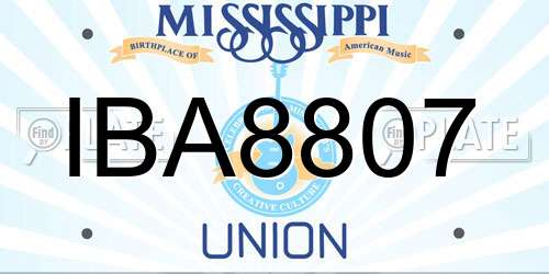 IBA8807 Mississippi License Plate
