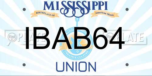 IBAB64 Mississippi License Plate