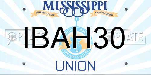 IBAH30 Mississippi License Plate