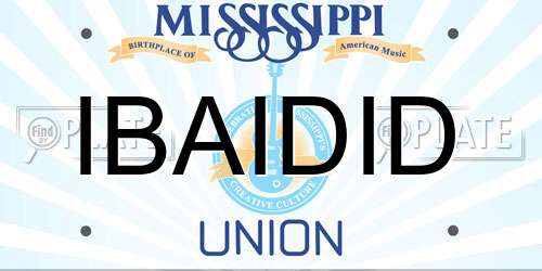 IBAIDID Mississippi License Plate