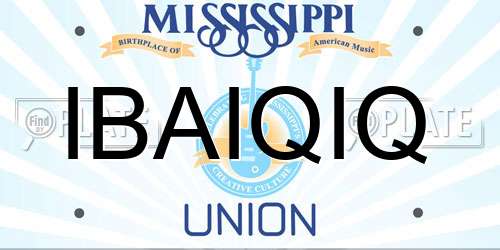 IBAIQIQ Mississippi License Plate