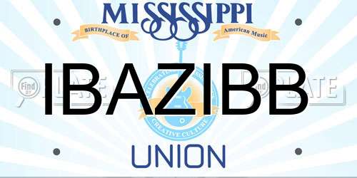 IBAZIBB Mississippi License Plate