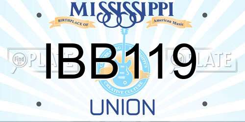 IBB119 Mississippi License Plate