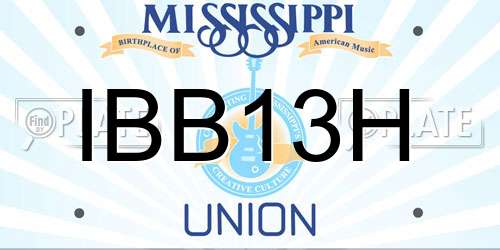 IBB13H Mississippi License Plate