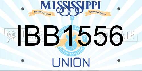 IBB1556 Mississippi License Plate