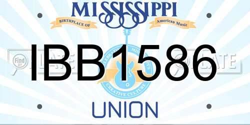 IBB1586 Mississippi License Plate