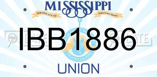 IBB1886 Mississippi License Plate