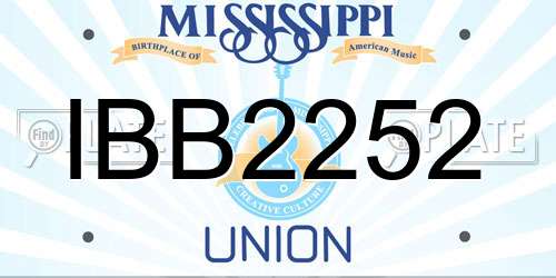 IBB2252 Mississippi License Plate