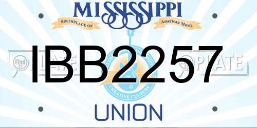 IBB2257 Mississippi License Plate