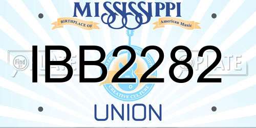 IBB2282 Mississippi License Plate