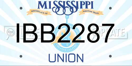 IBB2287 Mississippi License Plate