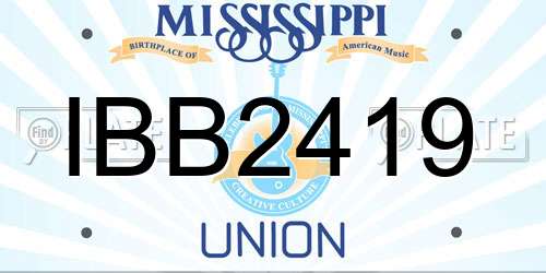 IBB2419 Mississippi License Plate