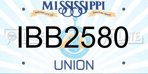 IBB2580 Mississippi License Plate