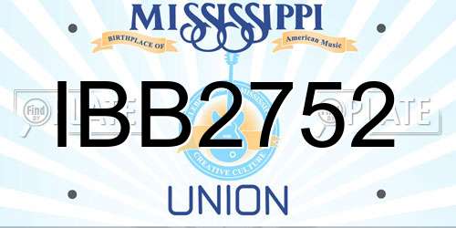 IBB2752 Mississippi License Plate