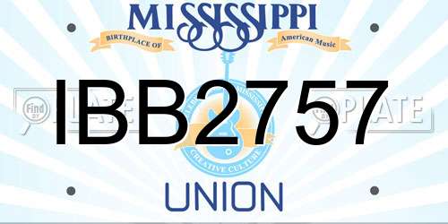 IBB2757 Mississippi License Plate